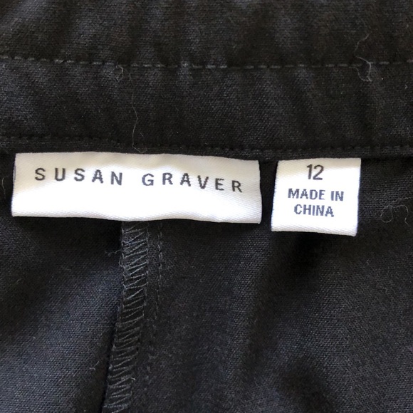 NWOT Susan Graver Womens Capri Pants Size 12 Black - Picture 7 of 9